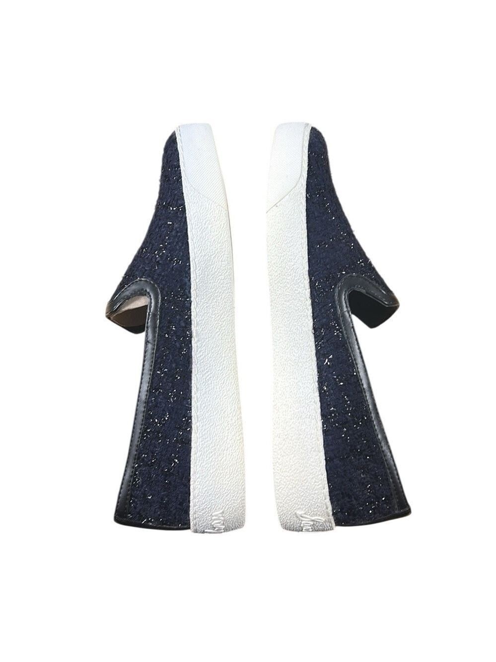 Sam Edelman Becker Navy/Black Boucle Slip-On Sneakers Size 9.5 - Picture 6 of 9